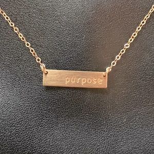Gold Plated “Purpose” Bar Necklace - 18in